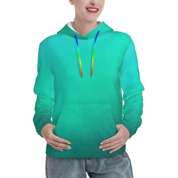 KLL Turquoise Light Blue for Womens Pullover Hoodie with Pocket Hooded Long Sleeve Shirts Sweatshirt for Women-Large