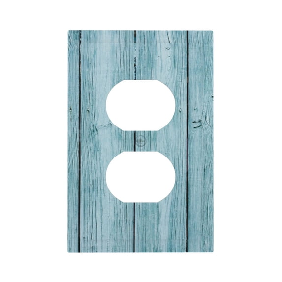 KLL Turquoise Wooden1 Pattern Electrical Outlet Covers, 3" x 5" 1 Pack Electric Receptacle Plug Covers for Decorator Receptacle Outlet & Switch-Style S