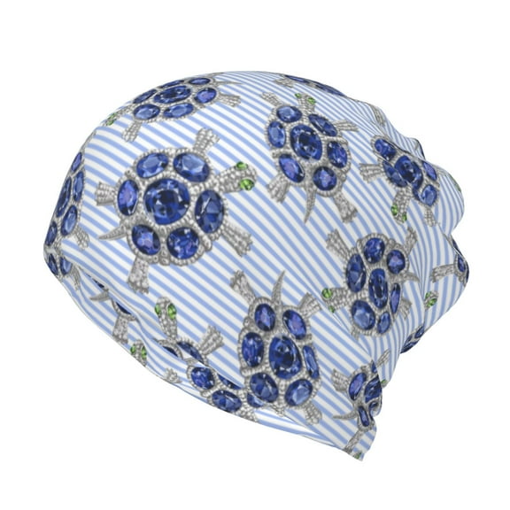 KLL Turtle with Blue Stones Pirnt Wicking Running Beanie Head Wrap Cycling Bandana for Men Women