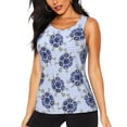 thumbnail image 1 of KLL Turtle with Blue Stones Print Womens Tank Top Sleeveless Workout Tops Athletic Running Shirts Yoga Gym Clothes-Small, 1 of 7