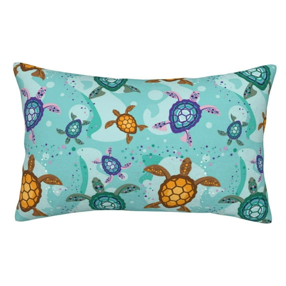 KLL Turtles And Sea Pillow Covers Envelope Closure,Super Soft and Cozy Fuzzy Fleece Pillow Case Cover 16"x24"