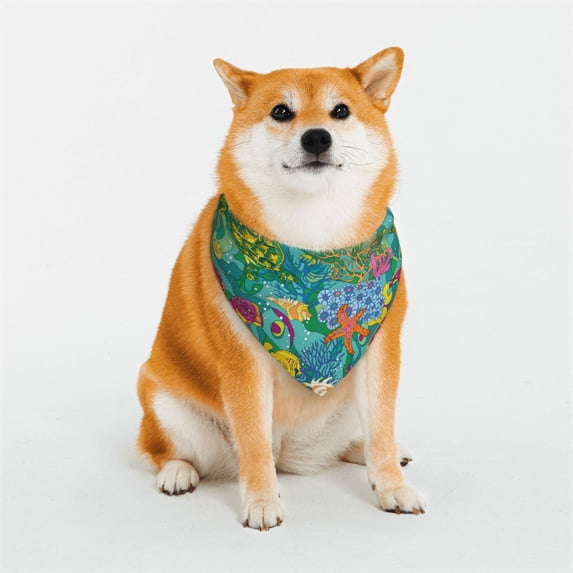 KLL Turtles Dog Bandanas,Triangle Reversible Pet Scarf for Small Medium Large and Extra Large Dogs-Large