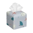 thumbnail image 1 of KLL Turtles And Shells Print Tissue Box Cover,Leather Tissue Holder Square Facial Tissue Case Facial Paper Organizer Dispenser for Bathroom, Vanity Countertop, 1 of 7