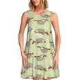 thumbnail image 1 of KLL Twig Sloth Pattern Womens Summer Dresses 2025,Loose Round Neck Sleeveless Sundresses Tank Dresses with Pockets, 1 of 7