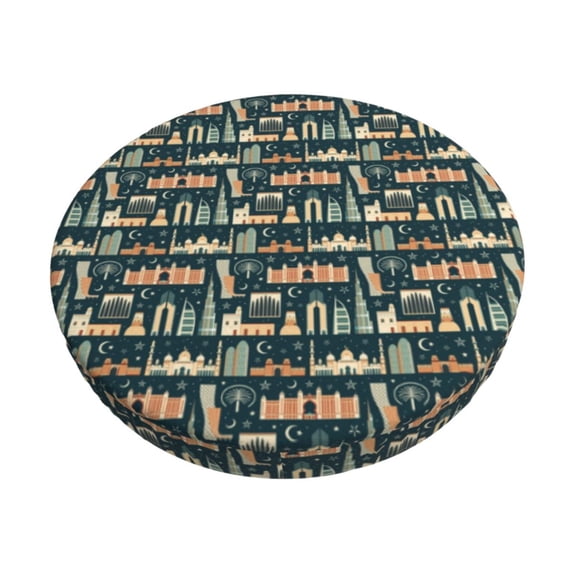 KLL UAE Travel1 1 Round Bar Chair Cushion Cover 13 inch ,Bar Stool Protector with Elastic, Soft Washable