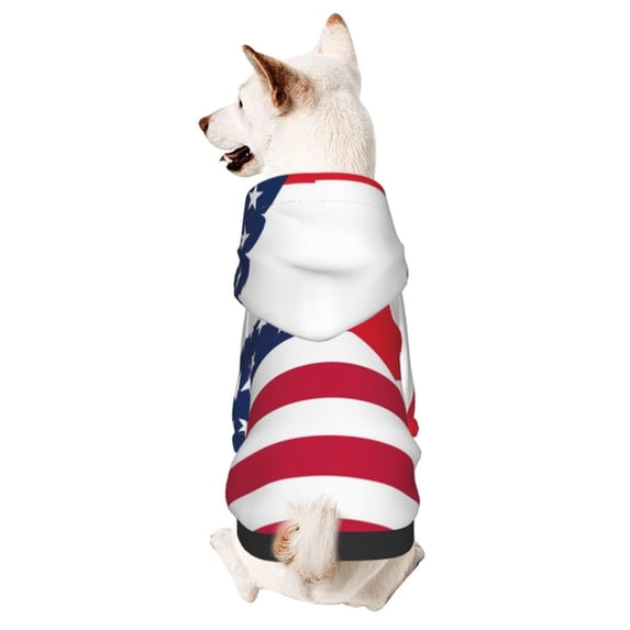 KLL USA Canada Flag for Basic Dog Hoodie - Pet Hoodie Sweater with Leash Hole - Cute Dog Sweatshirt - Pet Clothes Hooded Sweatshirt for Dog & Cat -Medium