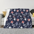 thumbnail image 1 of KLL USA Stars Print Fleece Throw Blanket, Horizontal Fleece Bedding Cute Soft Blankets Comfy Fleece Flannel Plush Home Decor for Couch & Bed -50"x40", 1 of 9