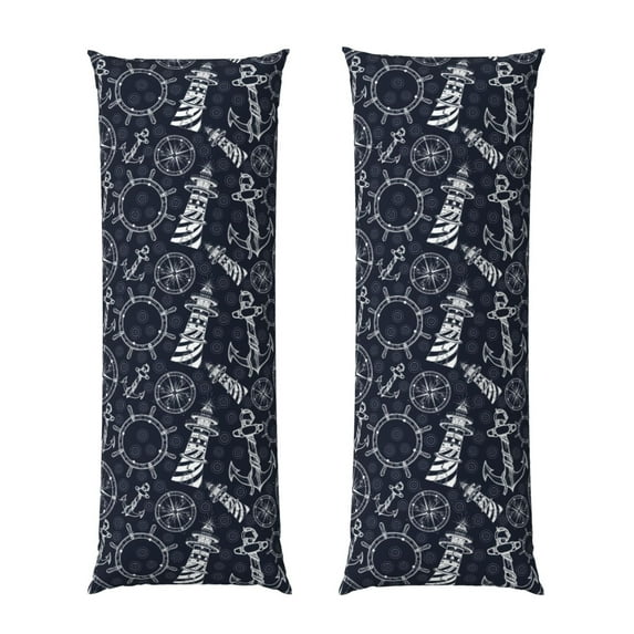 KLL Ultra Soft Microfiber Body Pillow Cover/Pillowcases 20"x54" with Hidden Zipper Closure-Anchor and Lighthouse