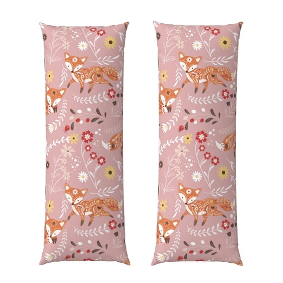 KLL Ultra Soft Microfiber Body Pillow Cover/Pillowcases 20"x54" with Hidden Zipper Closure-Beautiful Fox