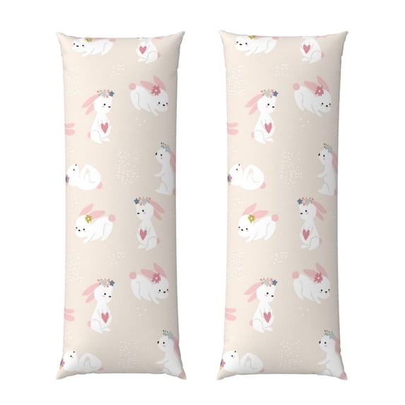 KLL Ultra Soft Microfiber Body Pillow Cover/Pillowcases 20"x54" with Hidden Zipper Closure-Beautiful Rabbit