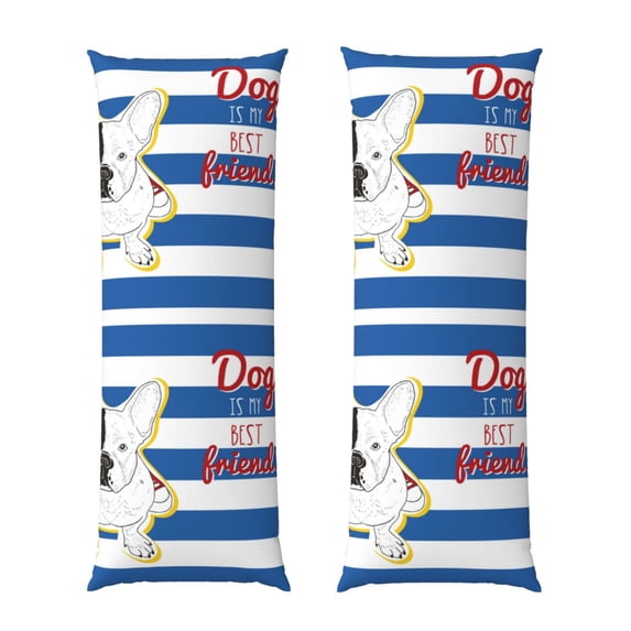 KLL Ultra Soft Microfiber Body Pillow Cover/Pillowcases 20"x54" with Hidden Zipper Closure-Bulldog Friend