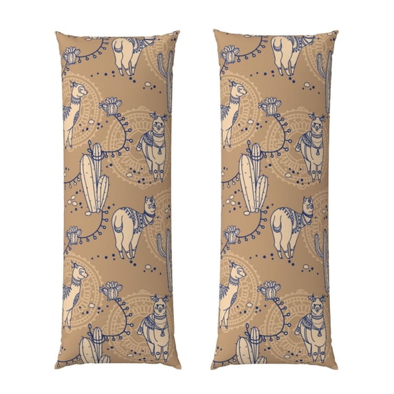 KLL Ultra Soft Microfiber Body Pillow Cover/Pillowcases 20"x54" with Hidden Zipper Closure-Cactus Alpaca