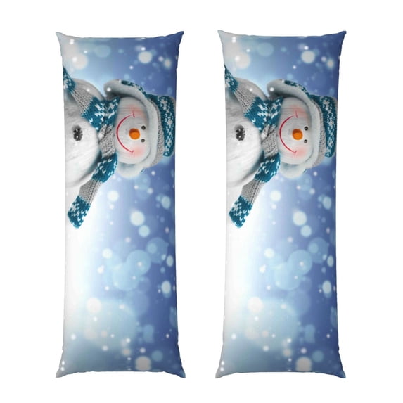 KLL Ultra Soft Microfiber Body Pillow Cover/Pillowcases 20"x54" with Hidden Zipper Closure-Christmas Snowman In The Snow