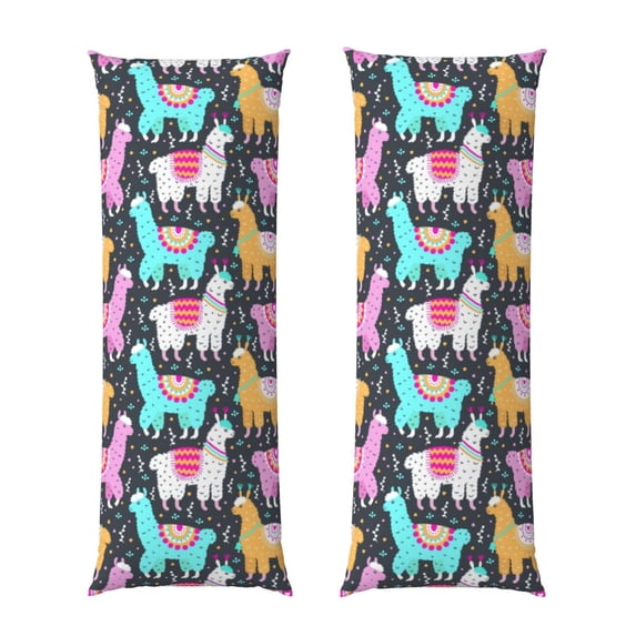 KLL Ultra Soft Microfiber Body Pillow Cover/Pillowcases 20"x54" with Hidden Zipper Closure-Colorful Alpaca