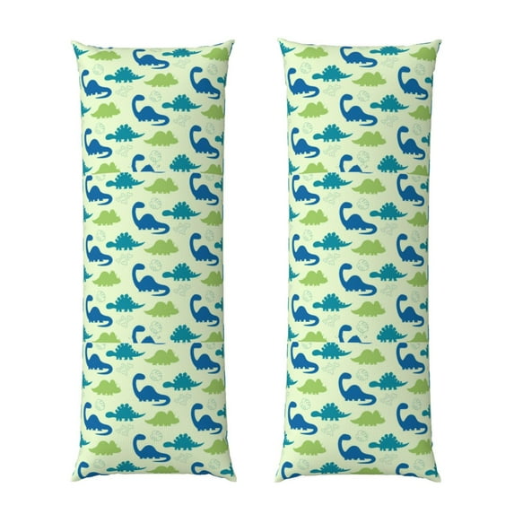 KLL Ultra Soft Microfiber Body Pillow Cover/Pillowcases 20"x54" with Hidden Zipper Closure-Cute Dinosaur Blue Green
