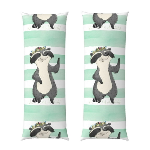 KLL Ultra Soft Microfiber Body Pillow Cover/Pillowcases 20"x54" with Hidden Zipper Closure-Cute Raccoon
