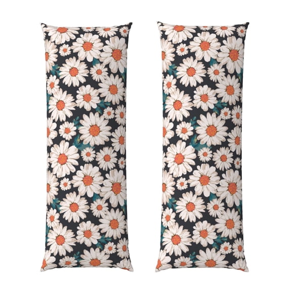 KLL Ultra Soft Microfiber Body Pillow Cover/Pillowcases 20"x54" with Hidden Zipper Closure-Daisies Flowers