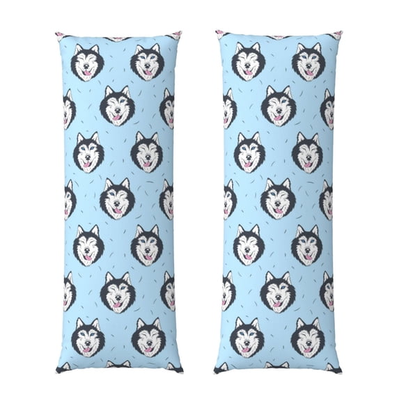 KLL Ultra Soft Microfiber Body Pillow Cover/Pillowcases 20"x54" with Hidden Zipper Closure-Husky Head