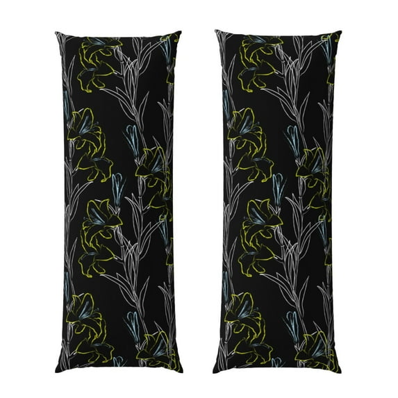 KLL Ultra Soft Microfiber Body Pillow Cover/Pillowcases 20"x54" with Hidden Zipper Closure-Lilies Flowers