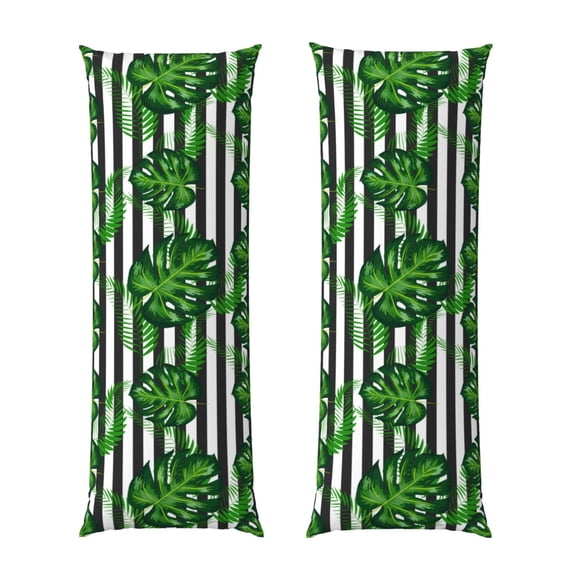 KLL Ultra Soft Microfiber Body Pillow Cover/Pillowcases 20"x54" with Hidden Zipper Closure-Palm Greenery