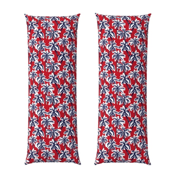 KLL Ultra Soft Microfiber Body Pillow Cover/Pillowcases 20"x54" with Hidden Zipper Closure-Palm Tree Pattern on Red