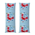 thumbnail image 1 of KLL Ultra Soft Microfiber Body Pillow Cover/Pillowcases 20"x54" with Hidden Zipper Closure-Red Funny Crab on Blue Stripe, 1 of 8