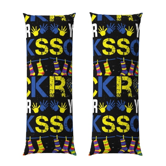 KLL Ultra Soft Microfiber Body Pillow Cover/Pillowcases 20"x54" with Hidden Zipper Closure-Rock Your Socks