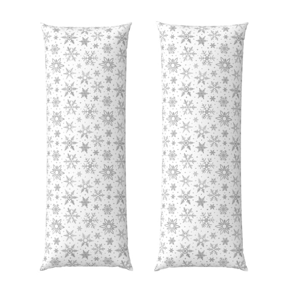 KLL Ultra Soft Microfiber Body Pillow Cover/Pillowcases 20"x54" with Hidden Zipper Closure-Snowflake Minimalist