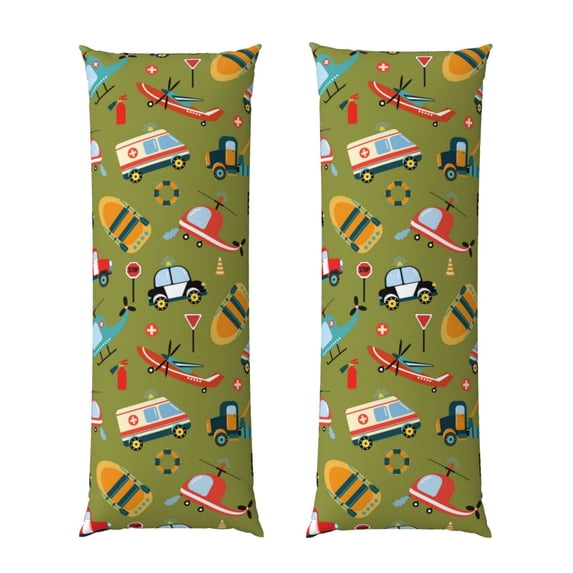 KLL Ultra Soft Microfiber Body Pillow Cover/Pillowcases 20"x54" with Hidden Zipper Closure-Transportation Prints