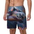 thumbnail image 1 of KLL Underwater Lazy Turtle for Mens Swim Trunks Quick Dry Swim Shorts with Built-in Compression Liner Funny Swimwear Bathing Suits-X-Large, 1 of 6