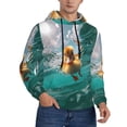 thumbnail image 1 of KLL Underwater Swimming Duck Print Mens Hoodie Long Sleeve Casual Pullover Hooded Sweatshirt Fashion Drawstring Hoodies with Pocket-3X-Large, 1 of 6