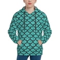 thumbnail image 1 of KLL Unisex Kids Boys Girls Hooded Pocket Pullover Hoodies-Aquamarine Glitter, 1 of 6
