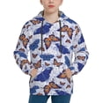 thumbnail image 1 of KLL Unisex Kids Boys Girls Hooded Pocket Pullover Hoodies-Butterflies1, 1 of 5