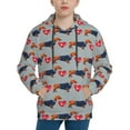 thumbnail image 1 of KLL Unisex Kids Boys Girls Hooded Pocket Pullover Hoodies-Dachshund Dog Heart, 1 of 5