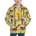 thumbnail image 1 of KLL Unisex Kids Boys Girls Hooded Pocket Pullover Hoodies-Ethnic African, 1 of 5
