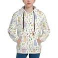 thumbnail image 1 of KLL Unisex Kids Boys Girls Hooded Pocket Pullover Hoodies-Flower Rabbit, 1 of 5
