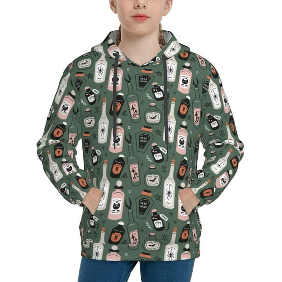 KLL Unisex Kids Boys Girls Hooded Pocket Pullover Hoodies-Halloween Potions