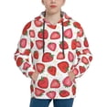 thumbnail image 1 of KLL Unisex Kids Boys Girls Hooded Pocket Pullover Hoodies-Hand Drawn Strawberry, 1 of 5