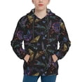 thumbnail image 1 of KLL Unisex Kids Boys Girls Hooded Pocket Pullover Hoodies-Lavender Flowers, 1 of 5