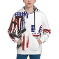 thumbnail image 1 of KLL Unisex Kids Boys Girls Hooded Pocket Pullover Hoodies-Patriotic Skull Art, 1 of 5