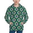 thumbnail image 1 of KLL Unisex Kids Boys Girls Hooded Pocket Pullover Hoodies-Peacock'S Tail, 1 of 5