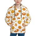 thumbnail image 1 of KLL Unisex Kids Boys Girls Hooded Pocket Pullover Hoodies-Pumpkin Maple Leaves, 1 of 5