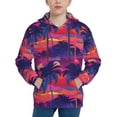 thumbnail image 1 of KLL Unisex Kids Boys Girls Hooded Pocket Pullover Hoodies-Retro Palms, 1 of 5