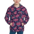 thumbnail image 1 of KLL Unisex Kids Boys Girls Hooded Pocket Pullover Hoodies-Rose Flowers, 1 of 5