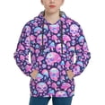thumbnail image 1 of KLL Unisex Kids Boys Girls Hooded Pocket Pullover Hoodies-Skull Rainbow Mushroom, 1 of 5