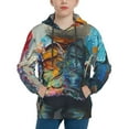 thumbnail image 1 of KLL Unisex Kids Boys Girls Hooded Pocket Pullover Hoodies-Whimsical Goat Artist, 1 of 5