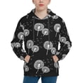 thumbnail image 1 of KLL Unisex Kids Boys Girls Hooded Pocket Pullover Hoodies-White Flower Dandelion, 1 of 5