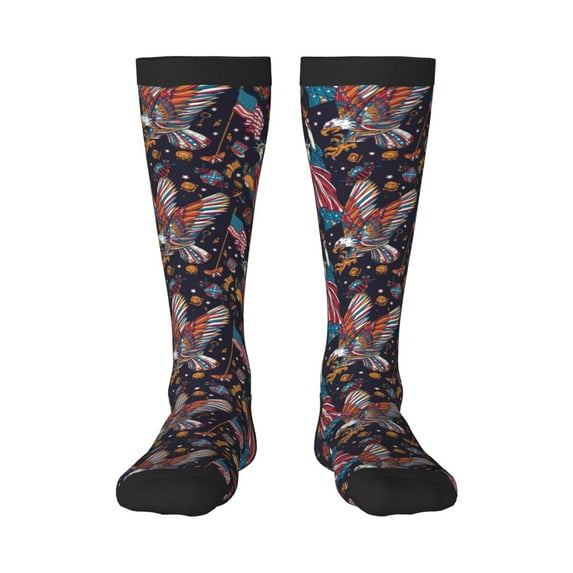 KLL United States Of America Print Cool Socks Men's Women's Crew Socks Funny Crazy Novelty Stockings