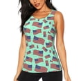 thumbnail image 1 of KLL Usa Flag Print Womens Tank Top Sleeveless Workout Tops Athletic Running Shirts Yoga Gym Clothes-Large, 1 of 7
