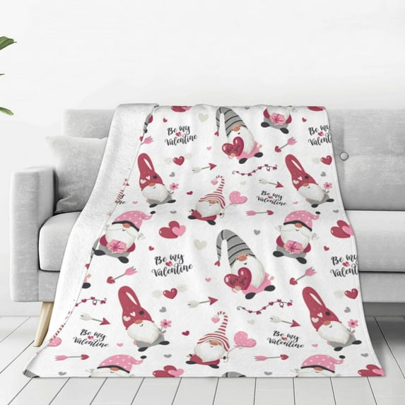 KLL Valentine's Day gnomes Pillow Covers Envelope Closure,Super Soft and Cozy Fuzzy Fleece Pillow Case Cover-40"x30"